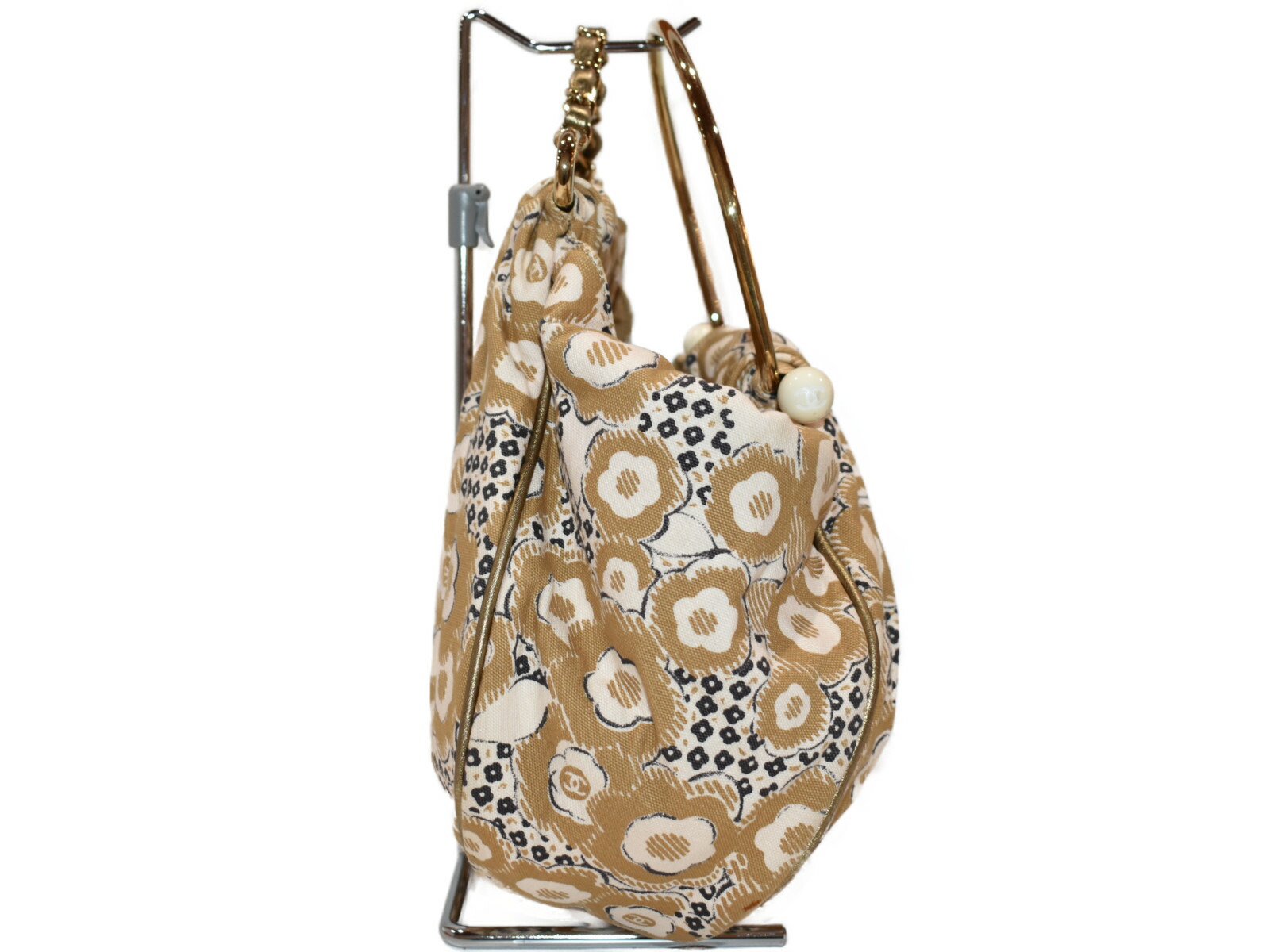 楽天市場】CHANEL シャネル カメリア フープハンドルバッグ