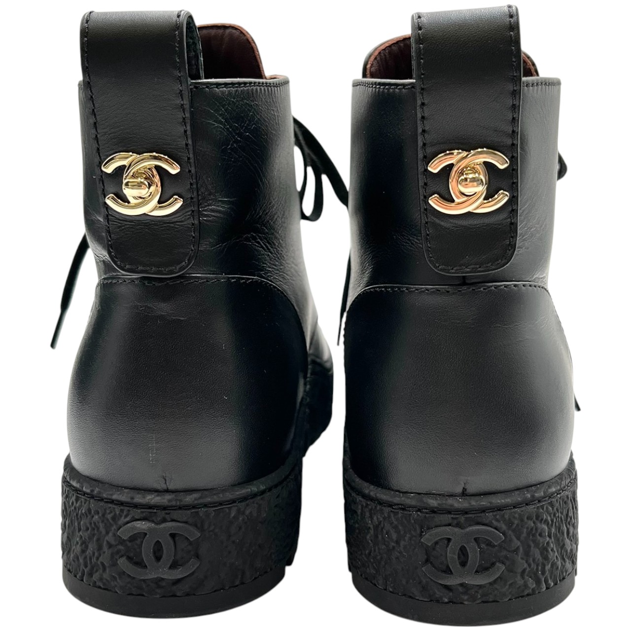 楽天市場】CHANEL シャネル G37923 レースアップブーツ ターンロック