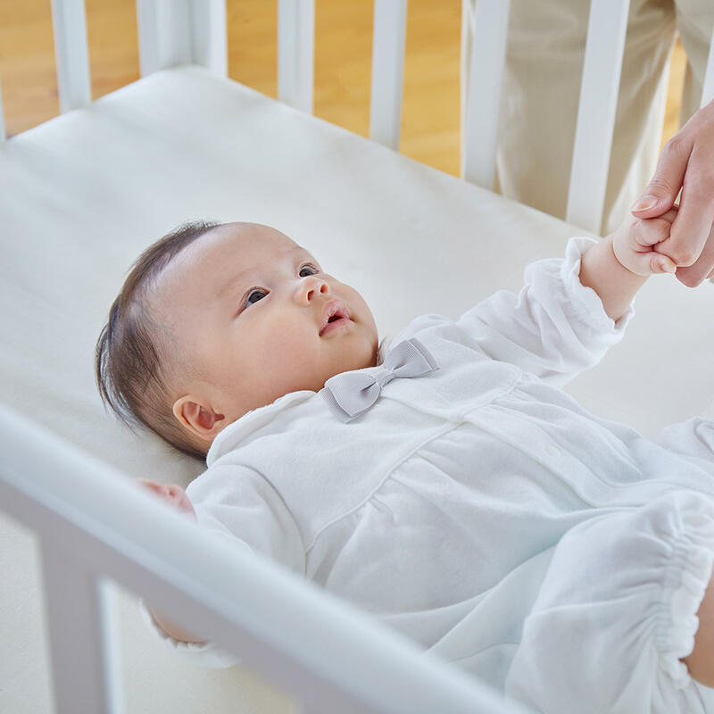 楽天市場】ベビーベッド ハイタイプ 木製 キャスター付き プチホワイト