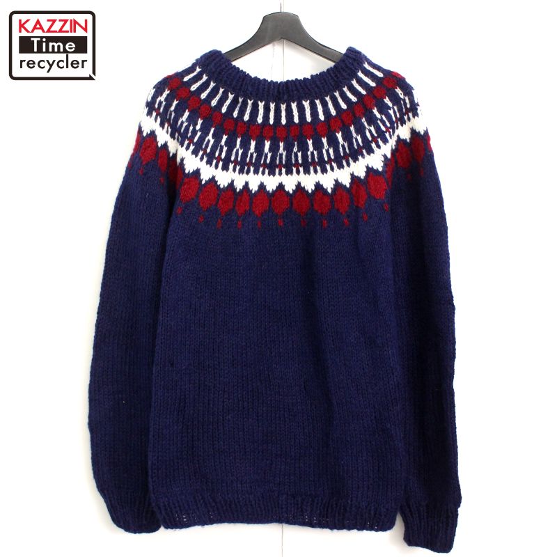 楽天市場】70s ヴィンテージ ノルディック柄 ウール ニットセーター