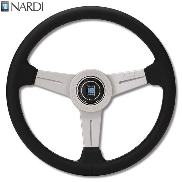 楽天市場】NARDI ナルディ N342 ブラックレザー&シルバースポーク