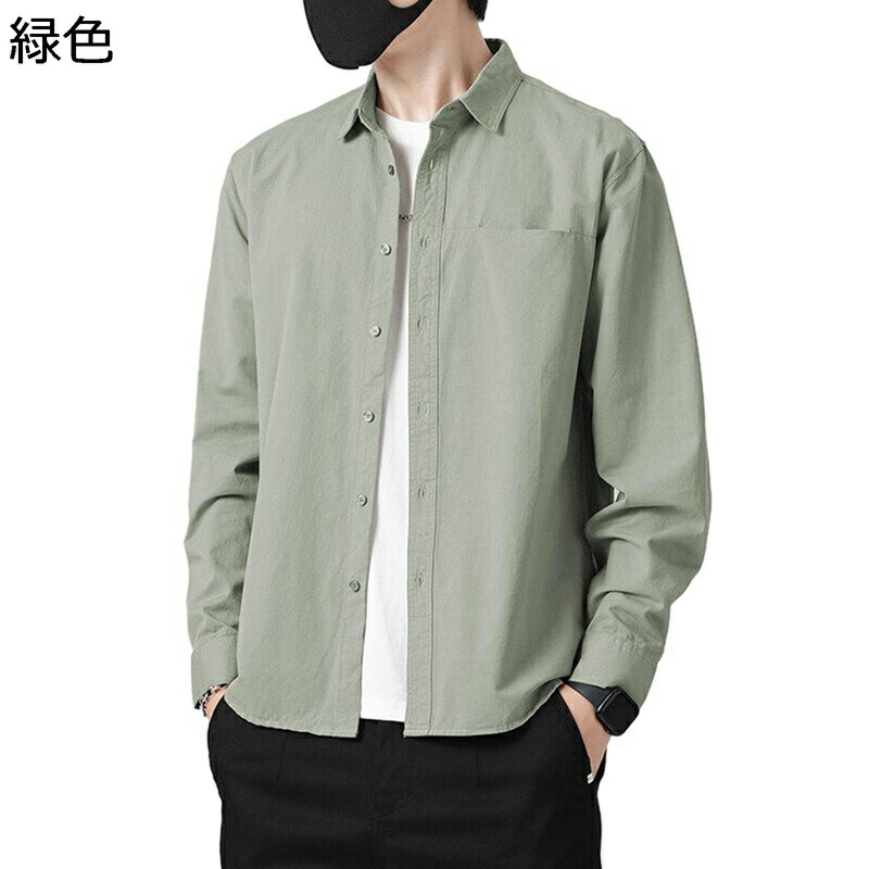 楽天市場】メンズ 開襟シャツ 綿100 コットン カジュアルシャツ 長袖