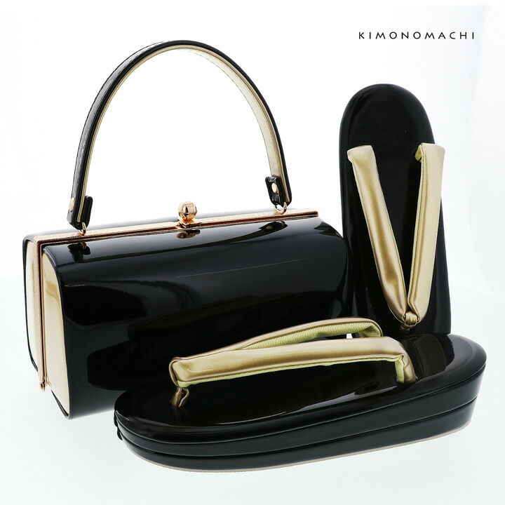 楽天市場】振袖 草履 バッグ 成人式「黒×金」Fサイズ レディース 振袖