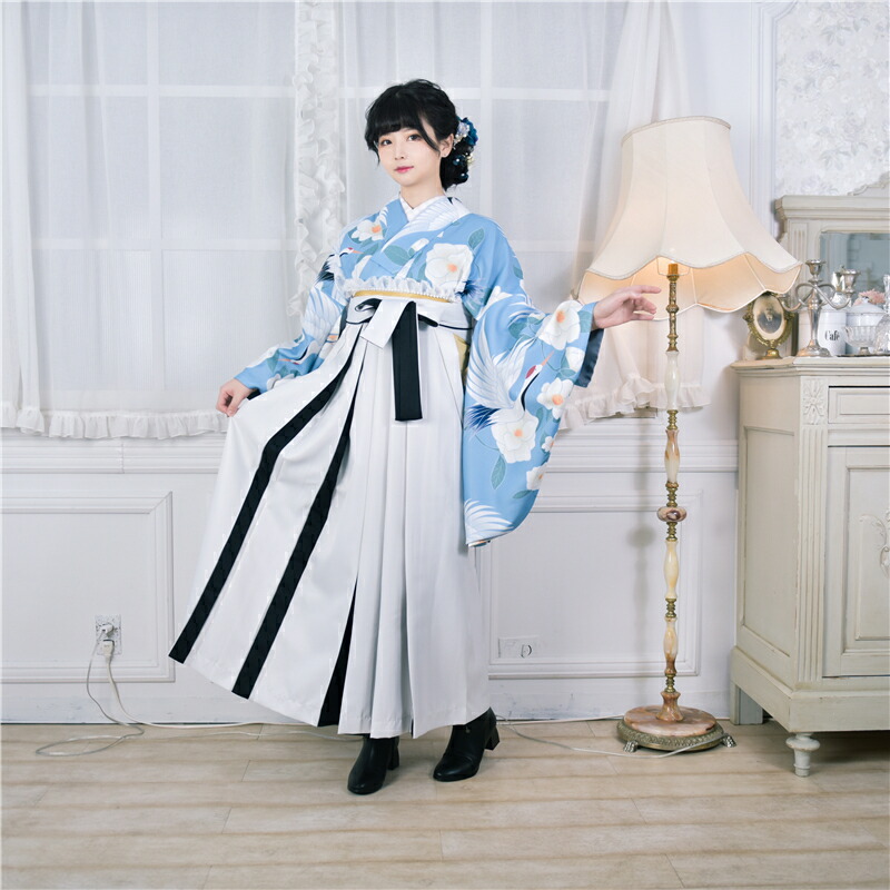 楽天市場】卒業袴 バイカラー袴 鶴柄 二尺袖着物 袴セット 袴セット