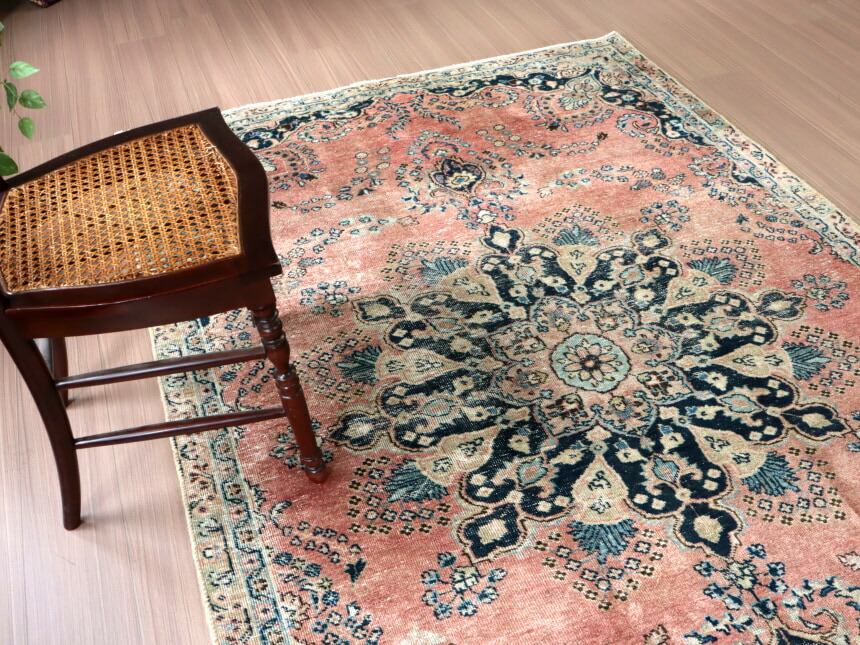 ペルシャ絨毯 ヴィンテージラグ 200×158cm 手織り オールドpersia