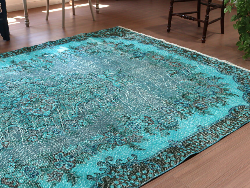 楽天市場】オーバーダイド ヴィンテージラグ ターコイズブルー 265