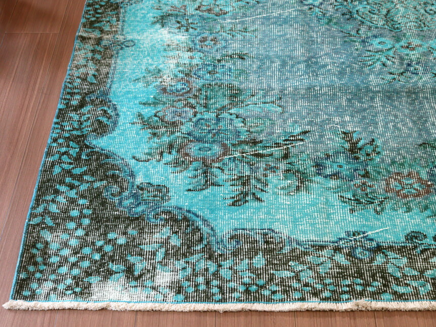 楽天市場】オーバーダイド ヴィンテージラグ ターコイズブルー 265