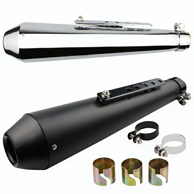 楽天市場】バイク 汎用 メガホン スリップオンマフラー サイレンサー