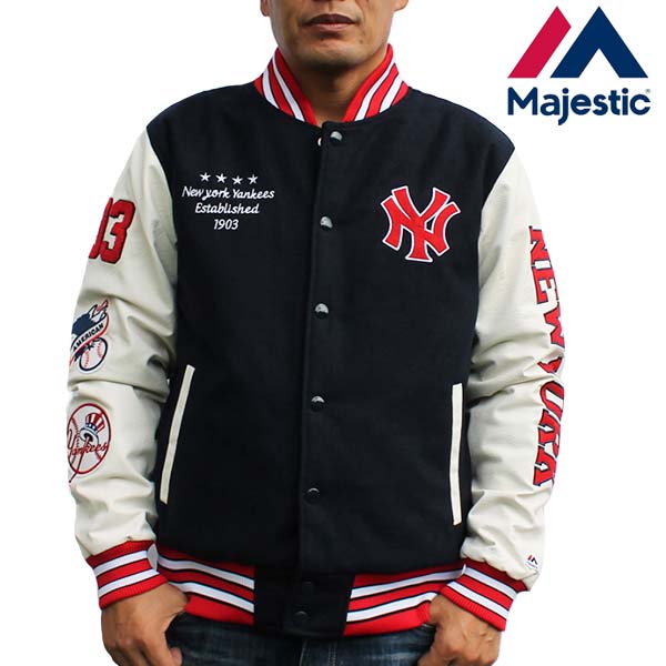 楽天市場】マジェスティック ヤンキース スタジャン メンズ ジャンパー