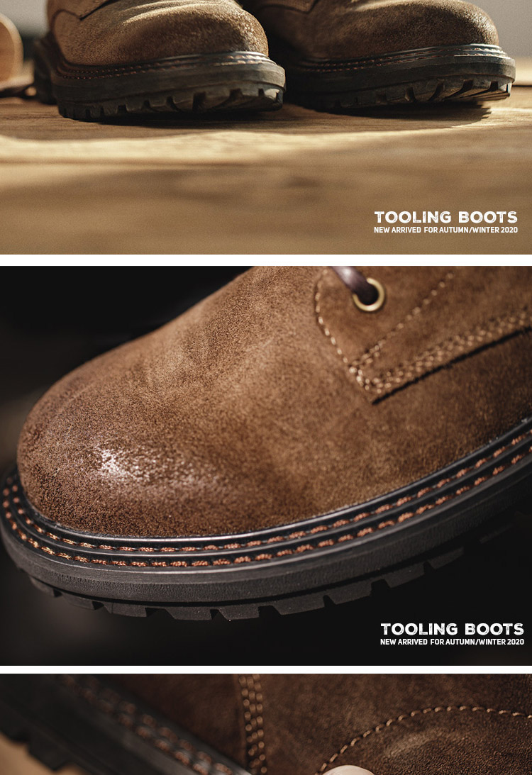 楽天市場】ワークブーツ メンズ スエード レースアップ ダークブラウン