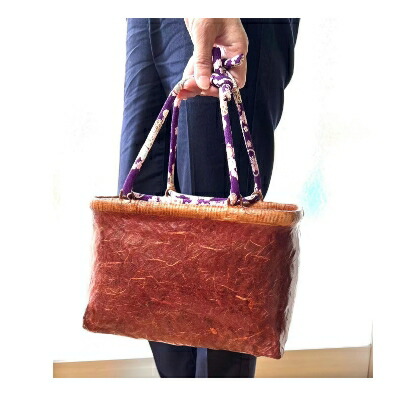 楽天市場】一閑張りかごバッグ 日本伝統工芸品 柿渋 手作り かばん