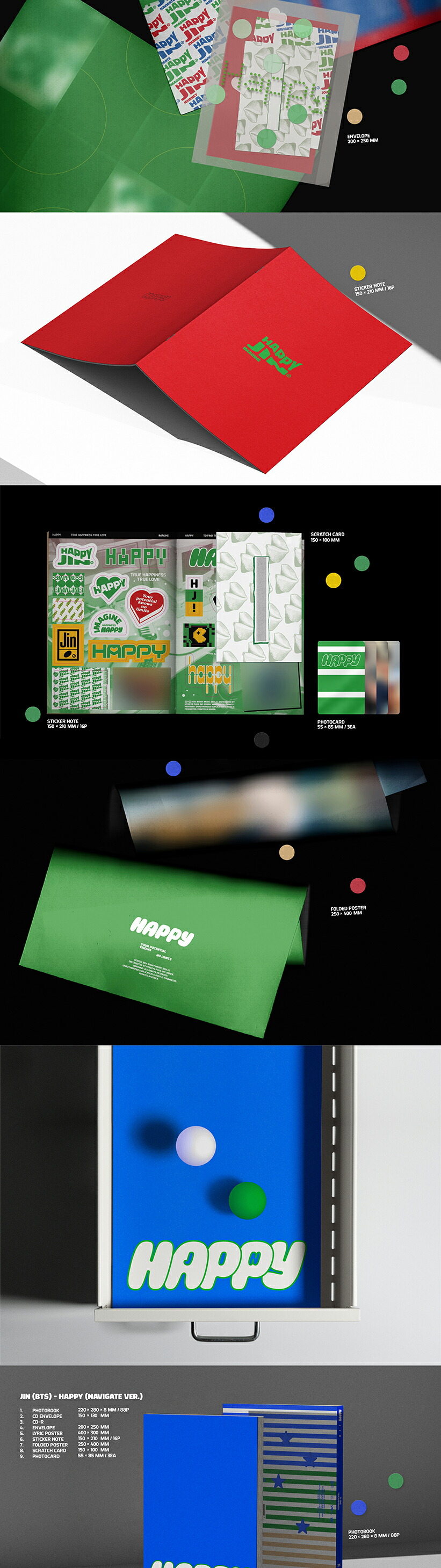 楽天市場】【WEVERSE特典選択】 BTS JIN - HAPPY / アルバム3種セット+