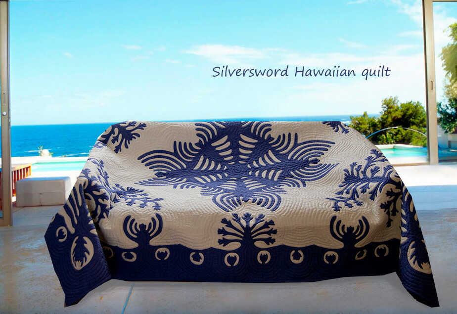 楽天市場】ハワイアンキルトベッドカバー 完成品 ハワイアンキルト