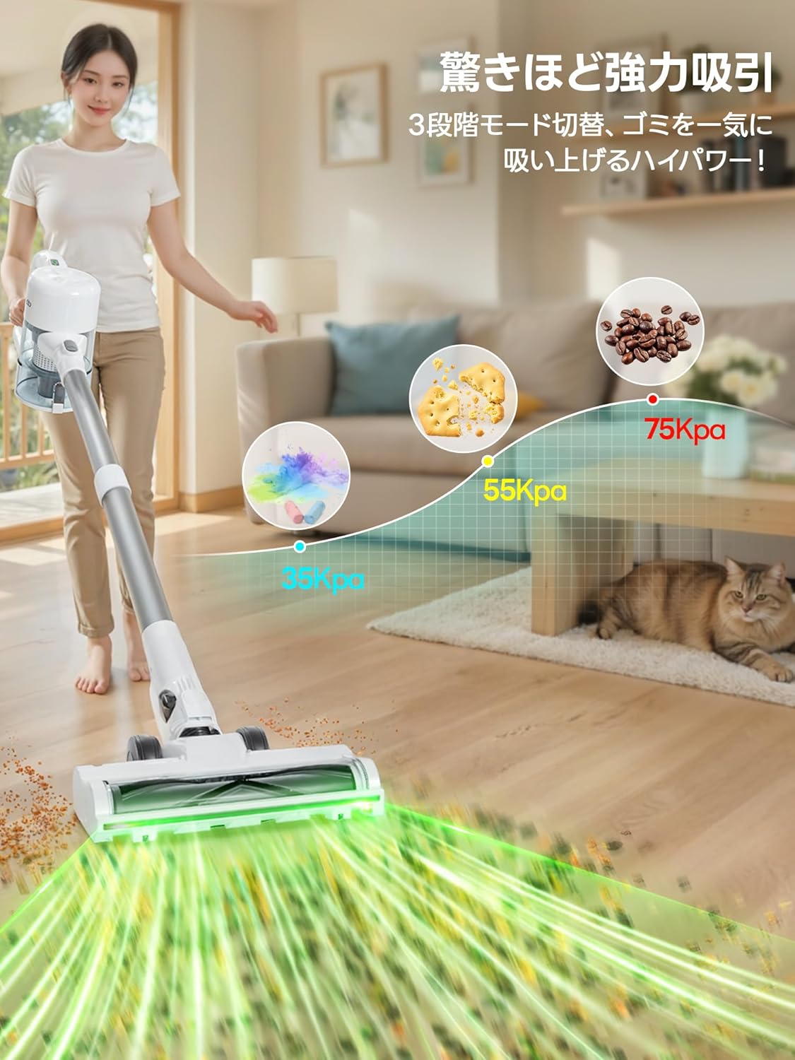 楽天市場】【吸引力革命！75KPa】掃除機 コードレス 掃除機 サイクロン