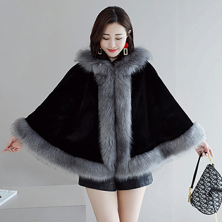 楽天市場】マント ケープ ポンチョ コート レディース アウター 冬 黒