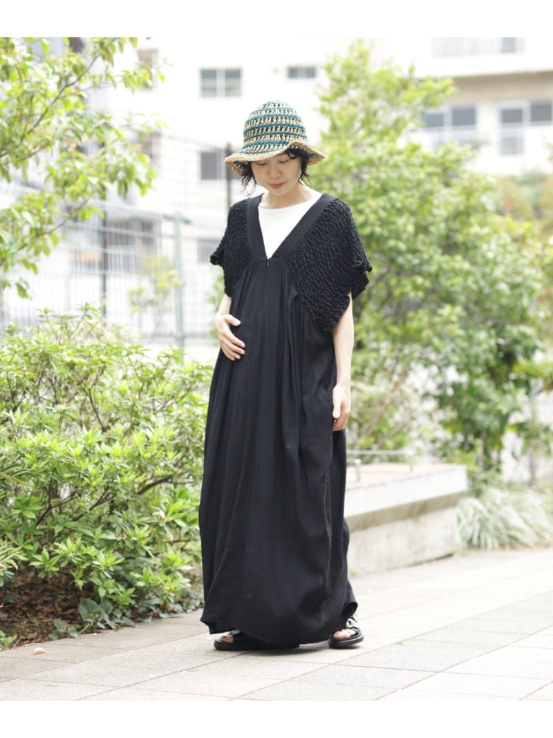 楽天市場】【産前・産後対応】マタニティ/シャーリングVワンピース