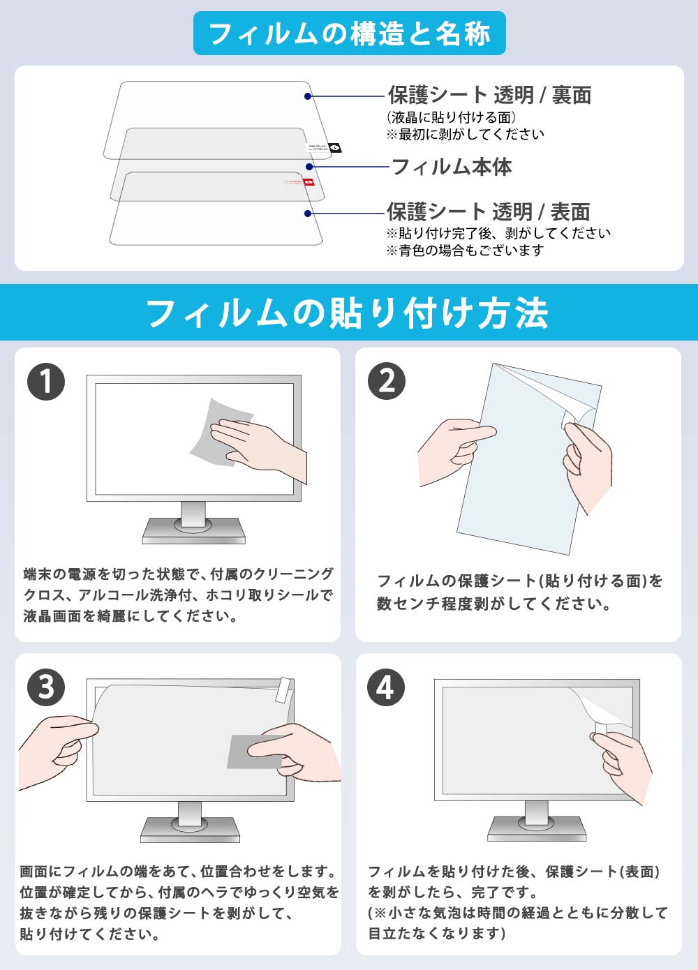 楽天市場】19.5インチ16:9 ブルーライトカット フィルム 液晶保護