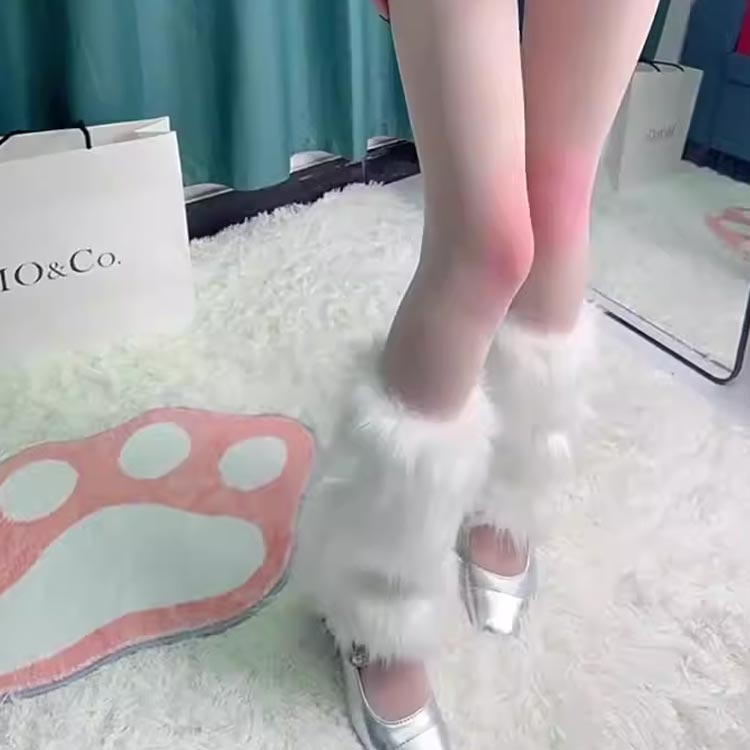 楽天市場】レッグウォーマー 足首ウォーマー ふわふわ フェイクファー