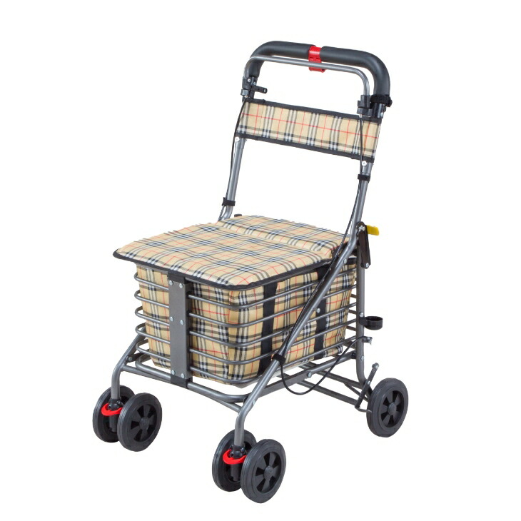 楽天市場】ショッピングカート 4輪 折りたたみ SG認定 腰掛け付き お