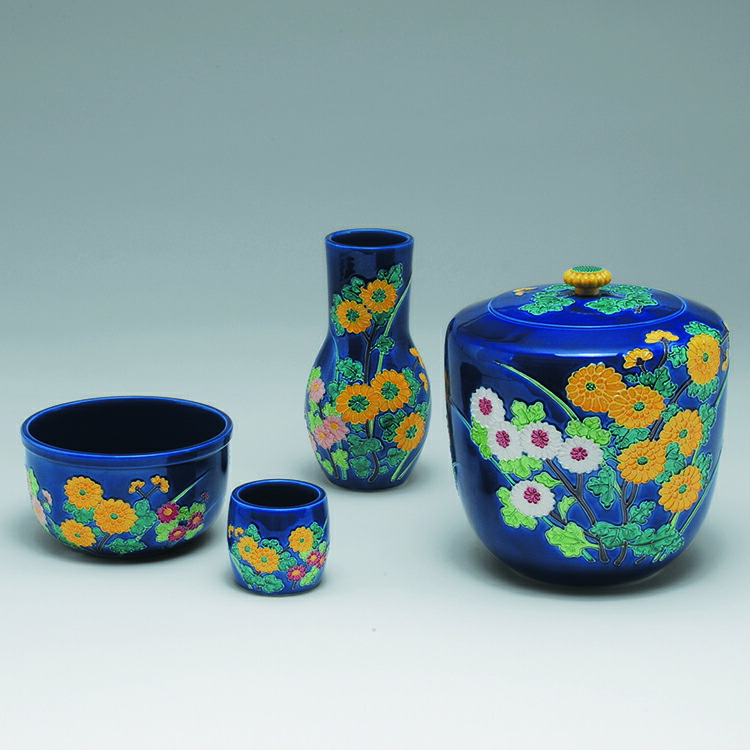 楽天市場】皆具 かいぐ 瑠璃交趾 菊 永楽写 谷口菁嵐作 茶道 茶道具