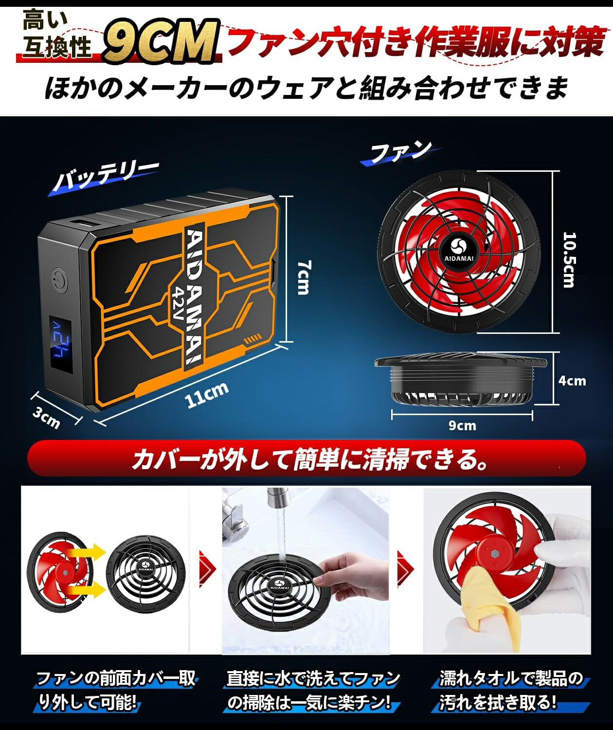 楽天市場】【最新2025 42V業界最強 30000mAh】作業服 ファンバッテリー