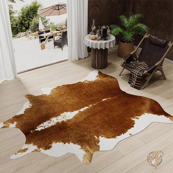 楽天市場】【ポイント2倍ワンダフルデー】牛革ラグ 1.4 x 1.5mフェイク