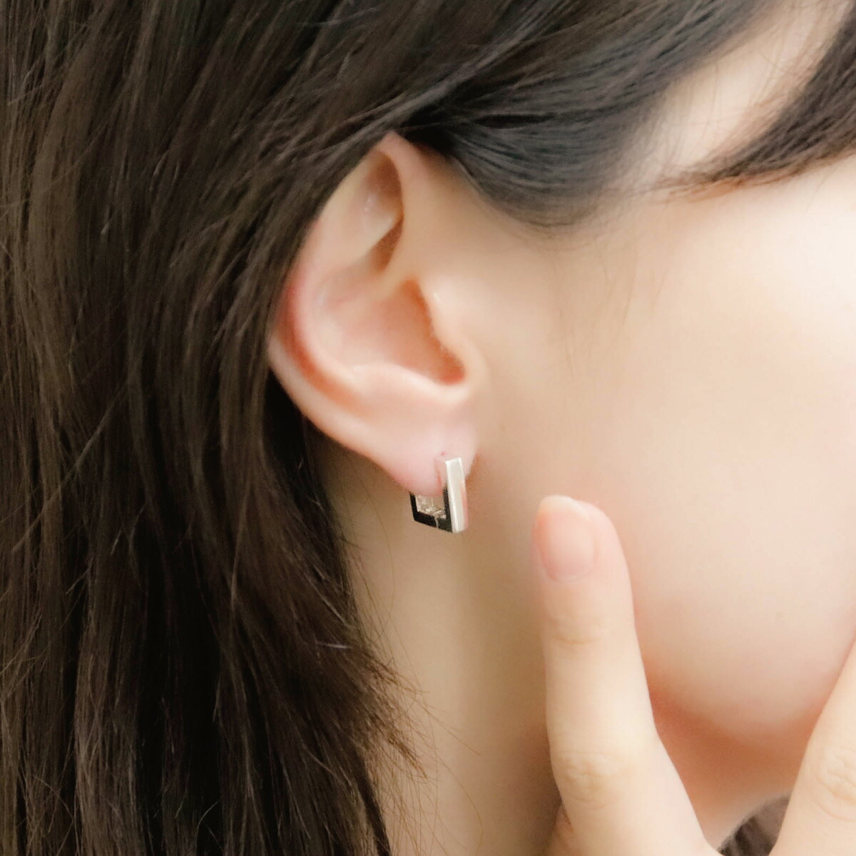 楽天市場】ピアス フープ レディース 両耳用 シルバー925 四角