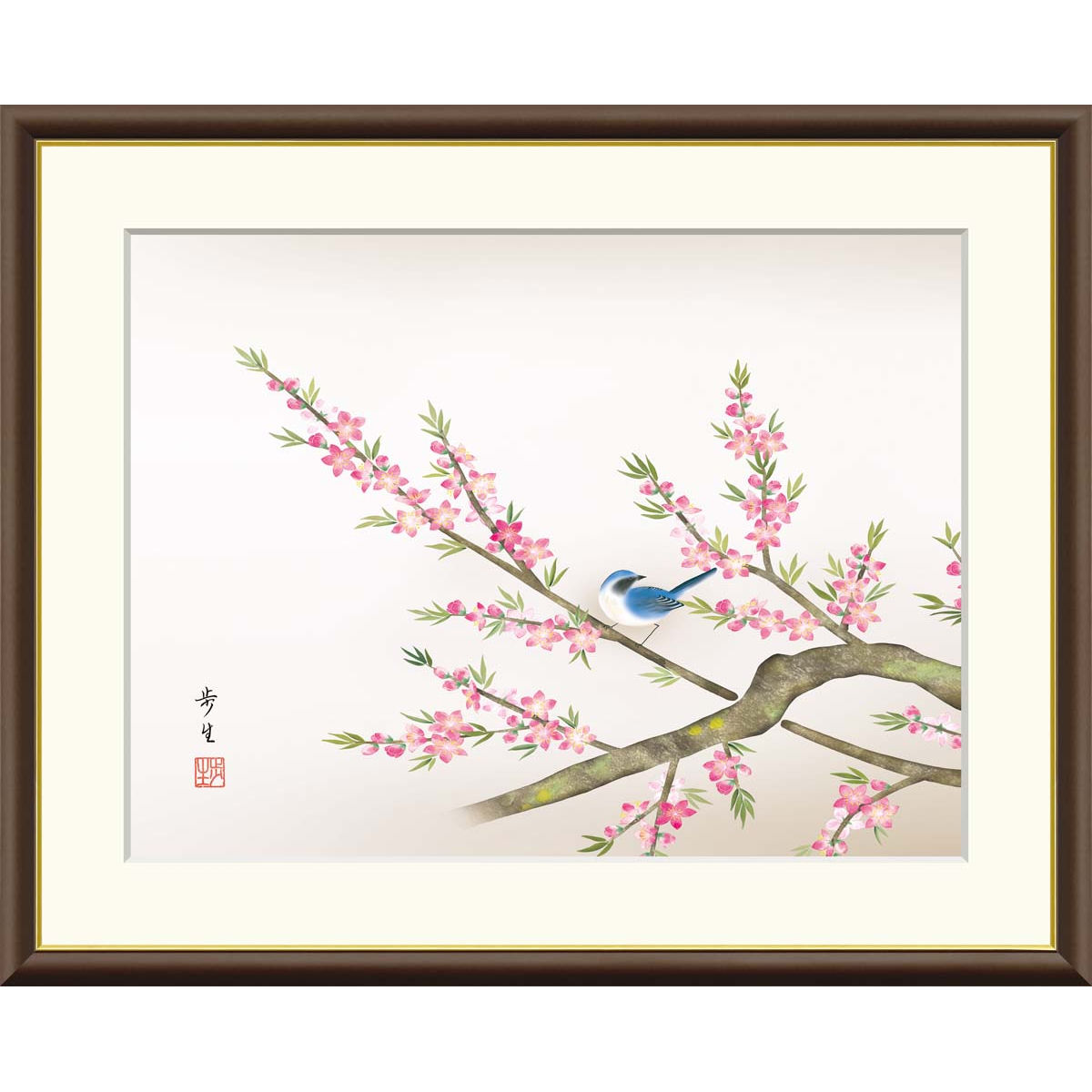 絵画 日本画 桃の絵 インテリア 0号絵画 アート 絵画 日本画 桃の絵