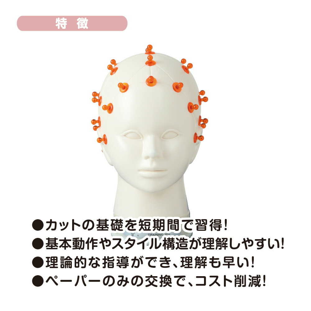 楽天市場】ポリカトレーニングウィッグ本体オレンジ 美容教育 美容師