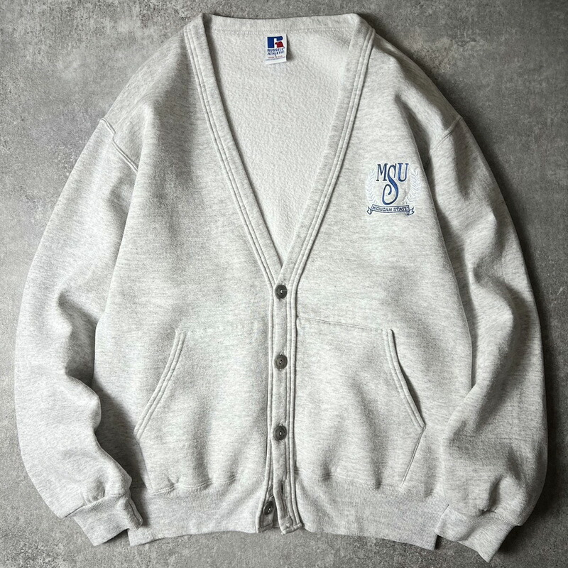 楽天市場】90s USA製 RUSSELL カレッジ 刺繍 スウェット カーディガン