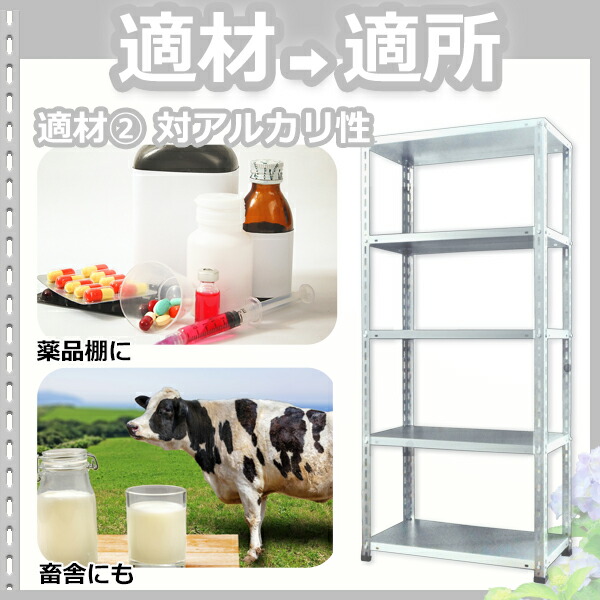 楽天市場】錆びに強い 高耐食スチールラック RZN 70kg/段 W800xD400 1