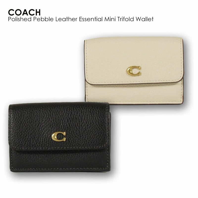 楽天市場】COACH コーチ Leather Essential Mini Trifold Wallet CM437