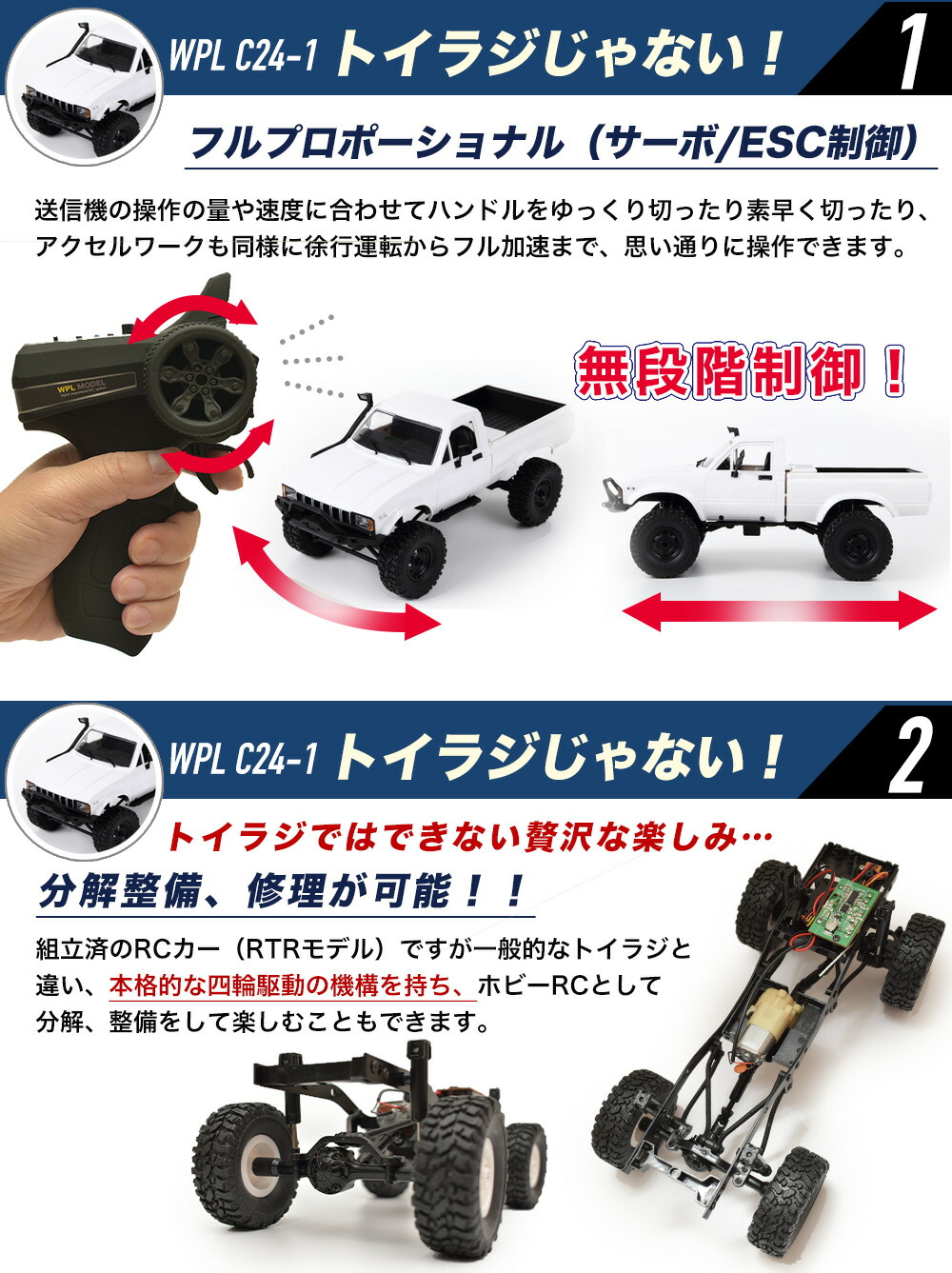 楽天市場】WPL JAPAN C24/C24-1 アウトドア ラジコン ラジコンカー