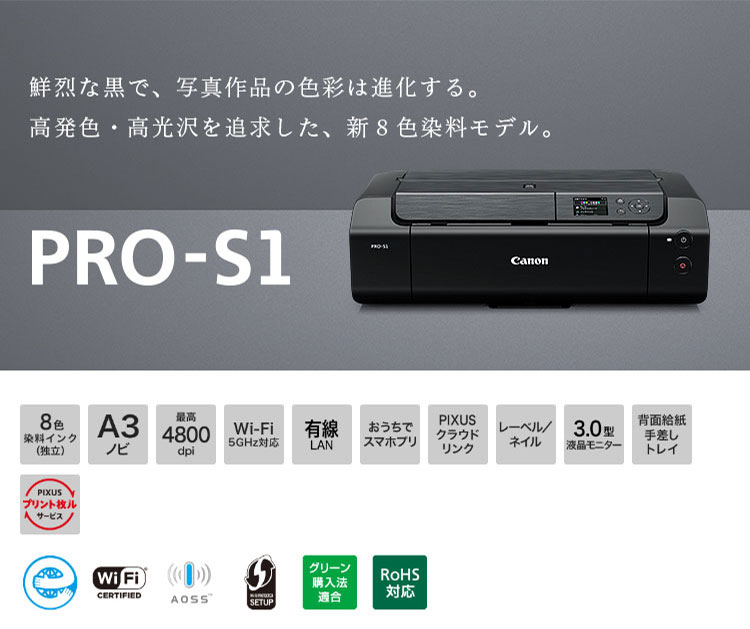 楽天市場】キヤノン Canon インクジェットプリンター PIXUS PRO-S1 Wi