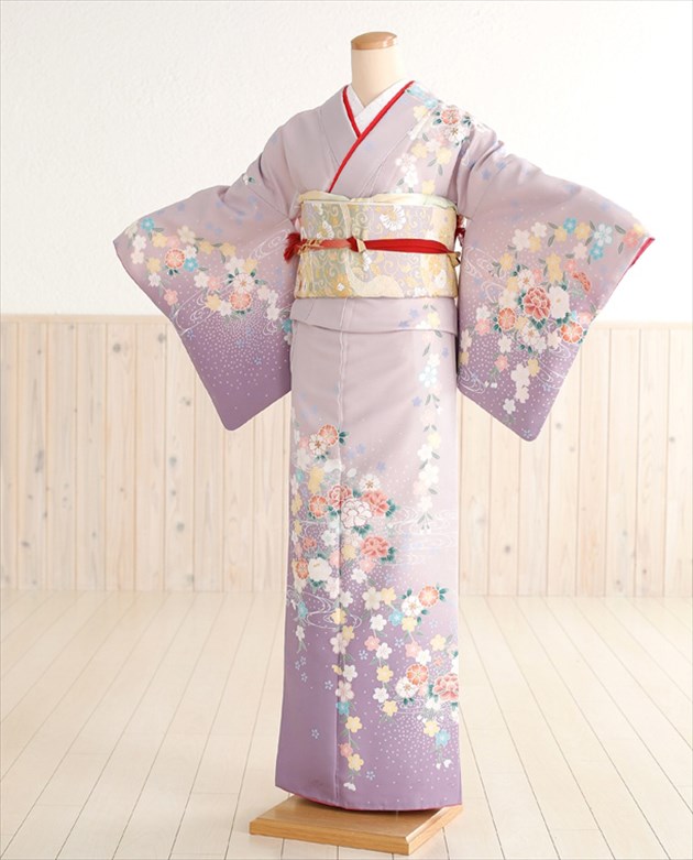 楽天市場】【訪問着 レンタル】HL 淡い紫に慶華流水 hw1188【フル