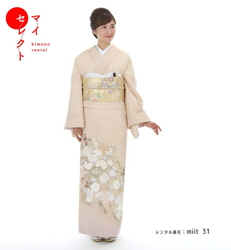 楽天市場】【レンタル】 色留袖 レンタル 桂由美 ピンクベージュにバラ