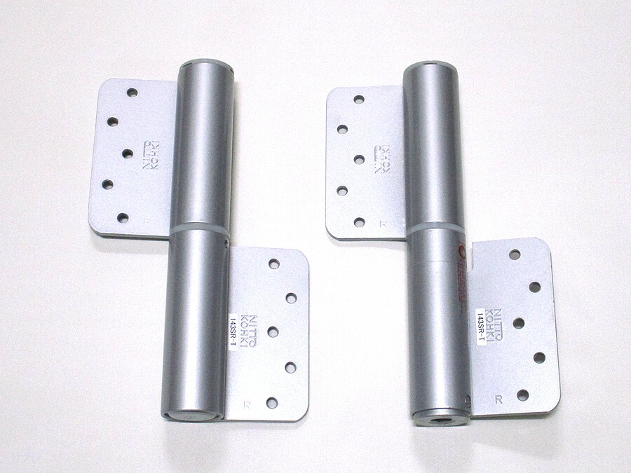 楽天市場】デンセイオートヒンジ143SR-Tストップ付き右勝手シルバー色