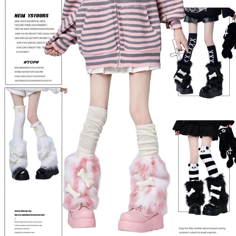 楽天市場】レッグウォーマー y2k 足首ウォーマー ファー レッグ