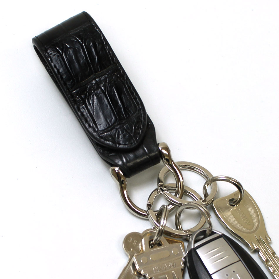 楽天市場】キーホルダー ベルトループ クロコダイル革 / レザー