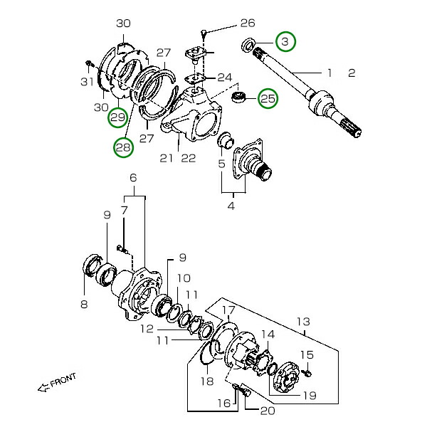楽天市場】【送料無料】 キングピンベアリング ナックルシール パット