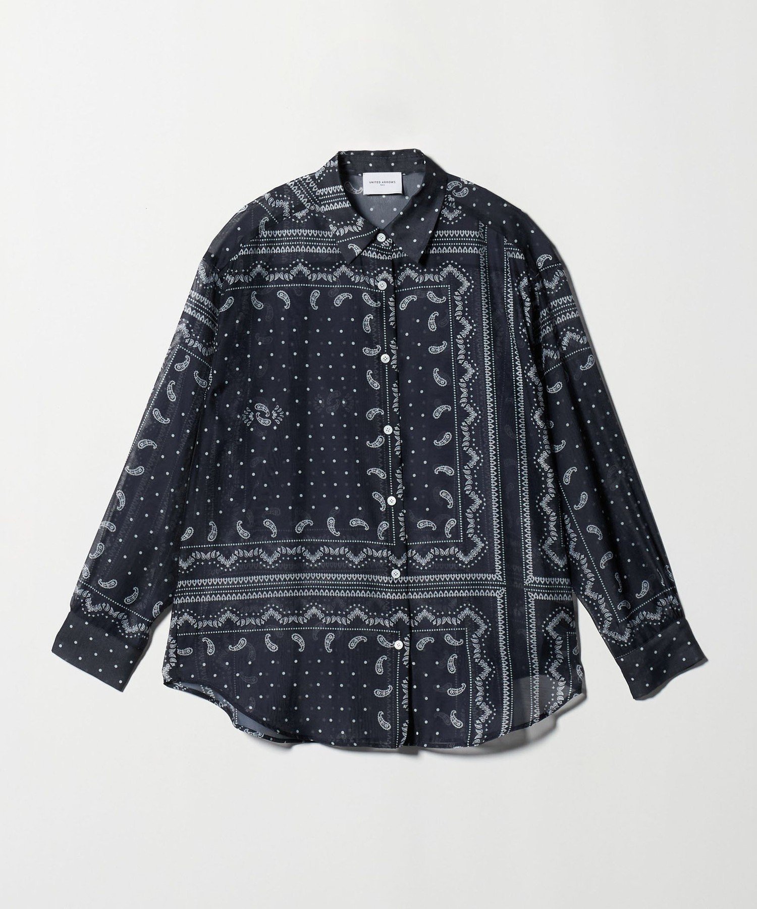 UNITED ARROWS｜オーガンジー プリント シャツ -ウォッシャブル