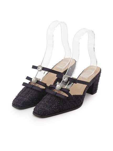 LILY BROWN｜[L.B CANDY STOCK]ビジューリボンストラップミュール