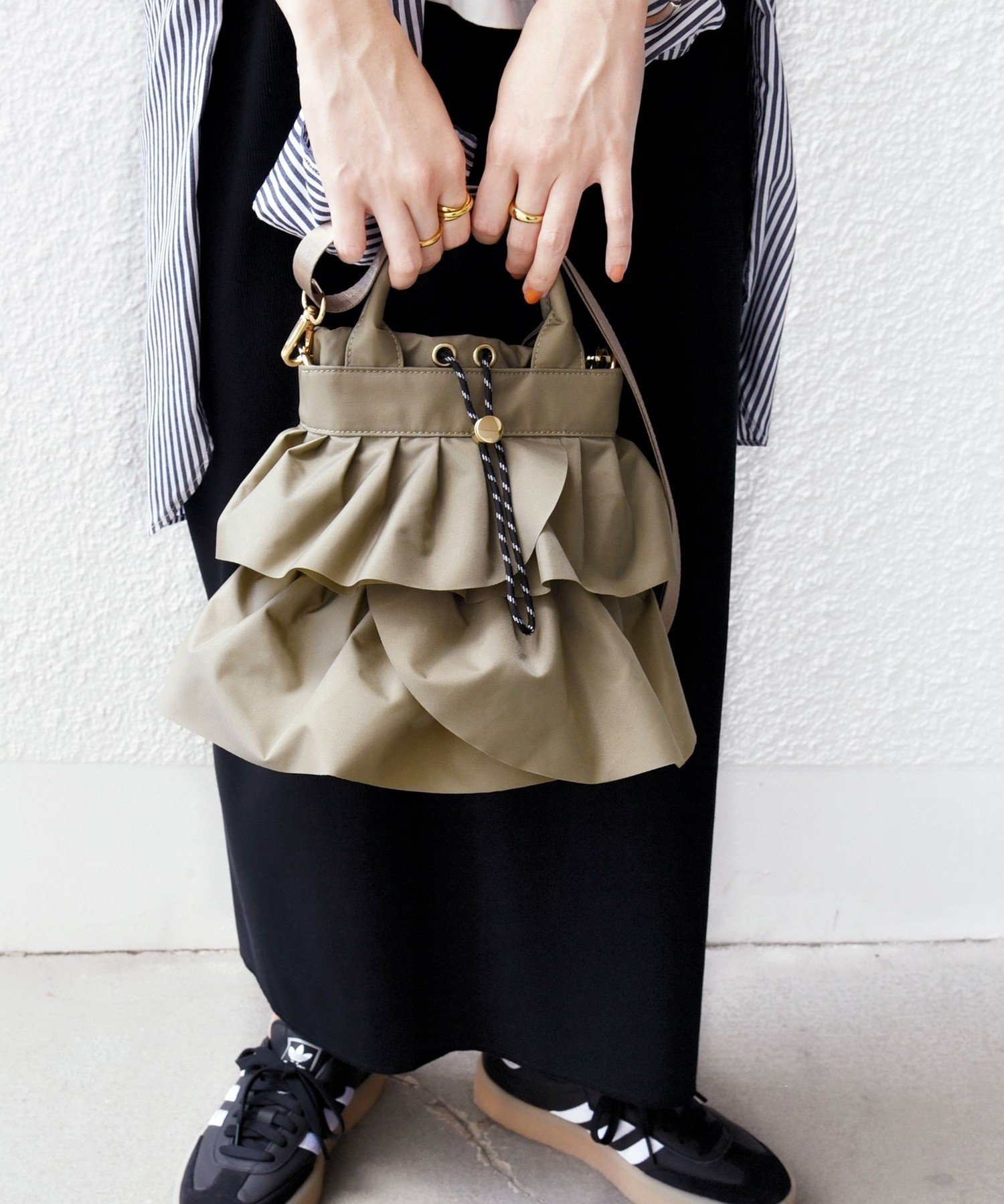 SHIPS｜【WEB限定】 2WAY ナイロン フリル ショルダー バッグ