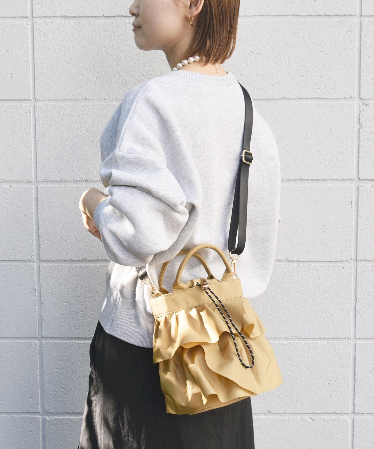 SHIPS｜【WEB限定】 2WAY ナイロン フリル ショルダー バッグ