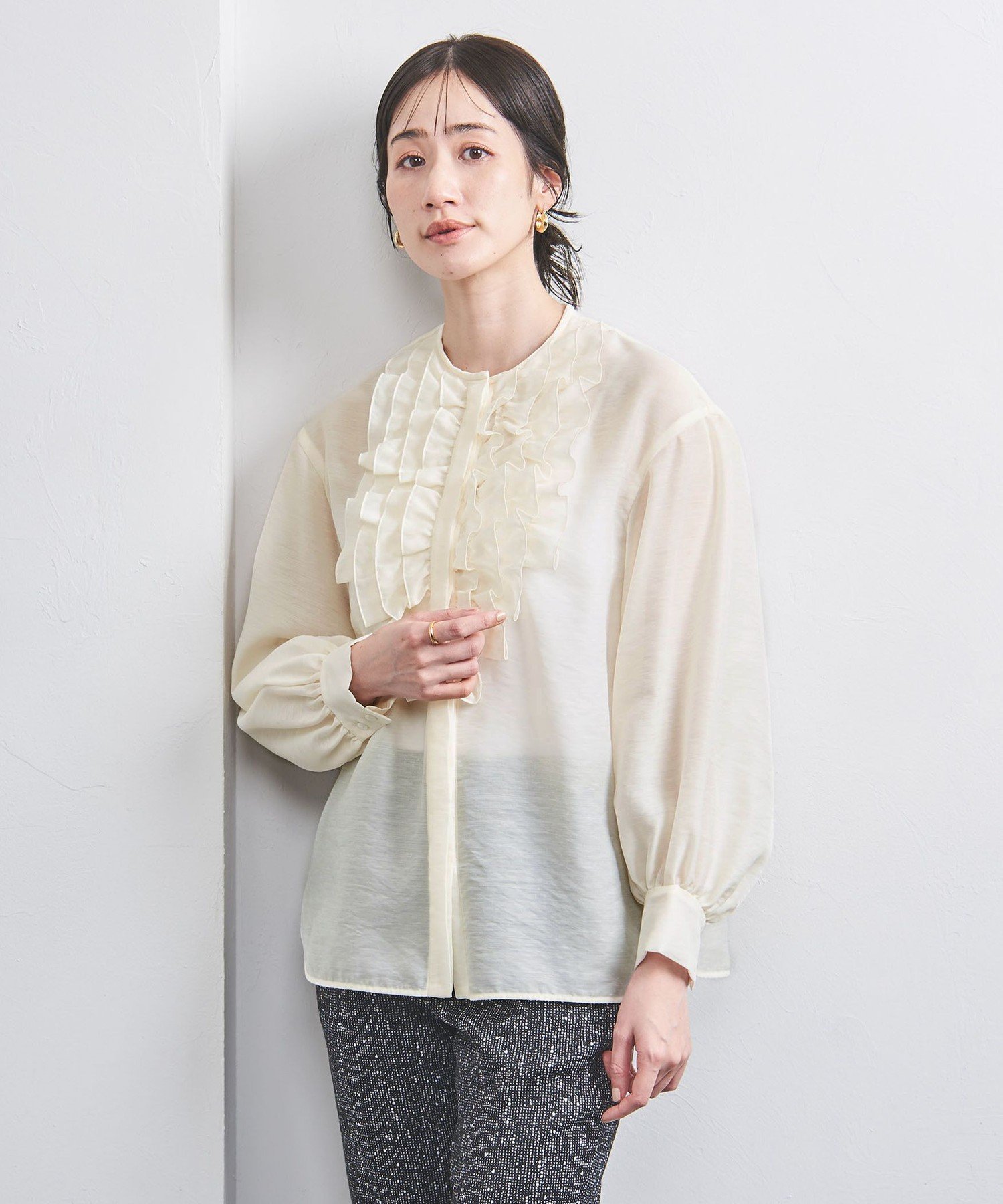 UNITED ARROWS LTD. OUTLET｜オーガンジー フリル&ボウタイ ブラウス