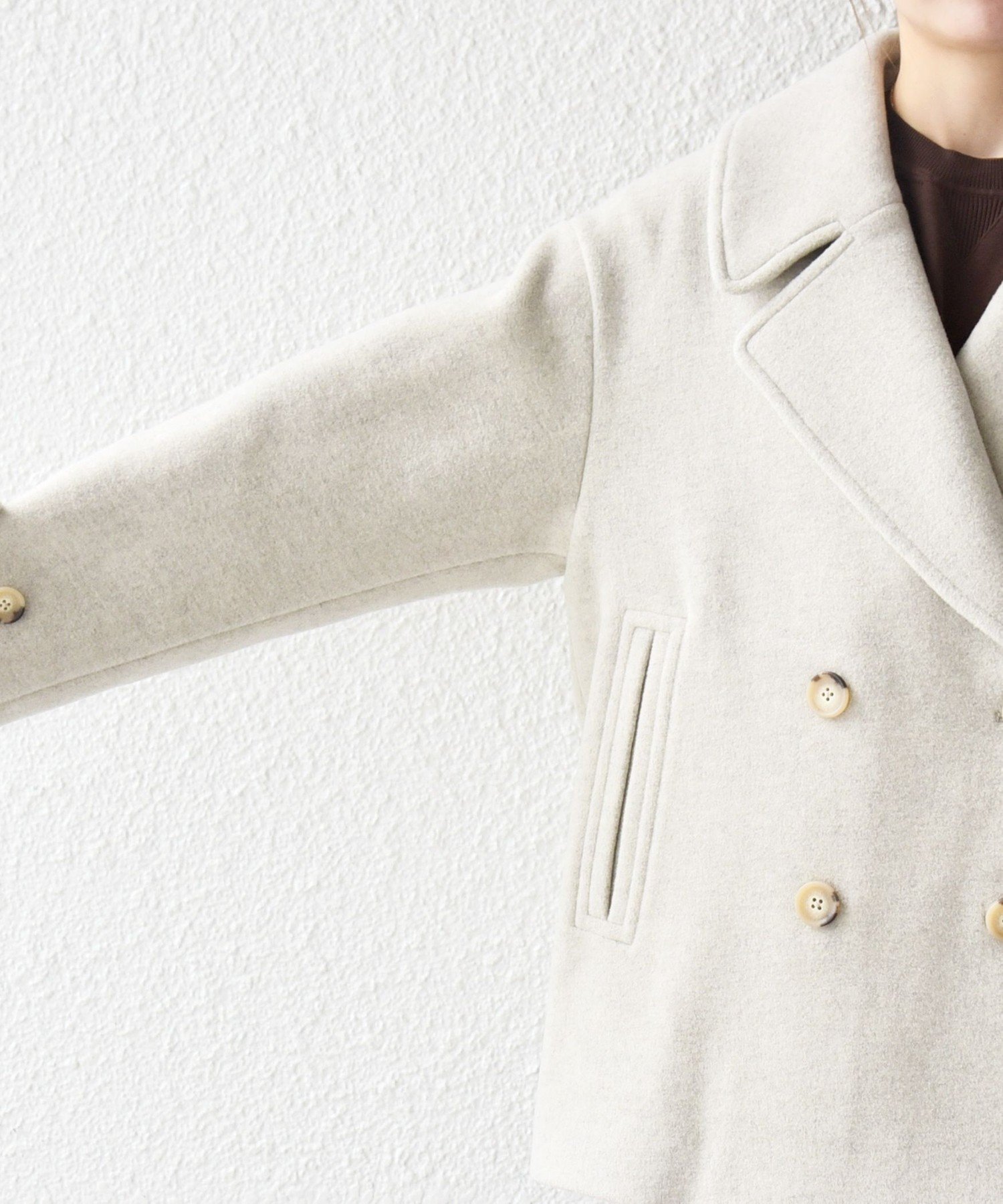 SHIPS｜SHIPS any: カシミヤ ミックス テーラード ショート Pコート