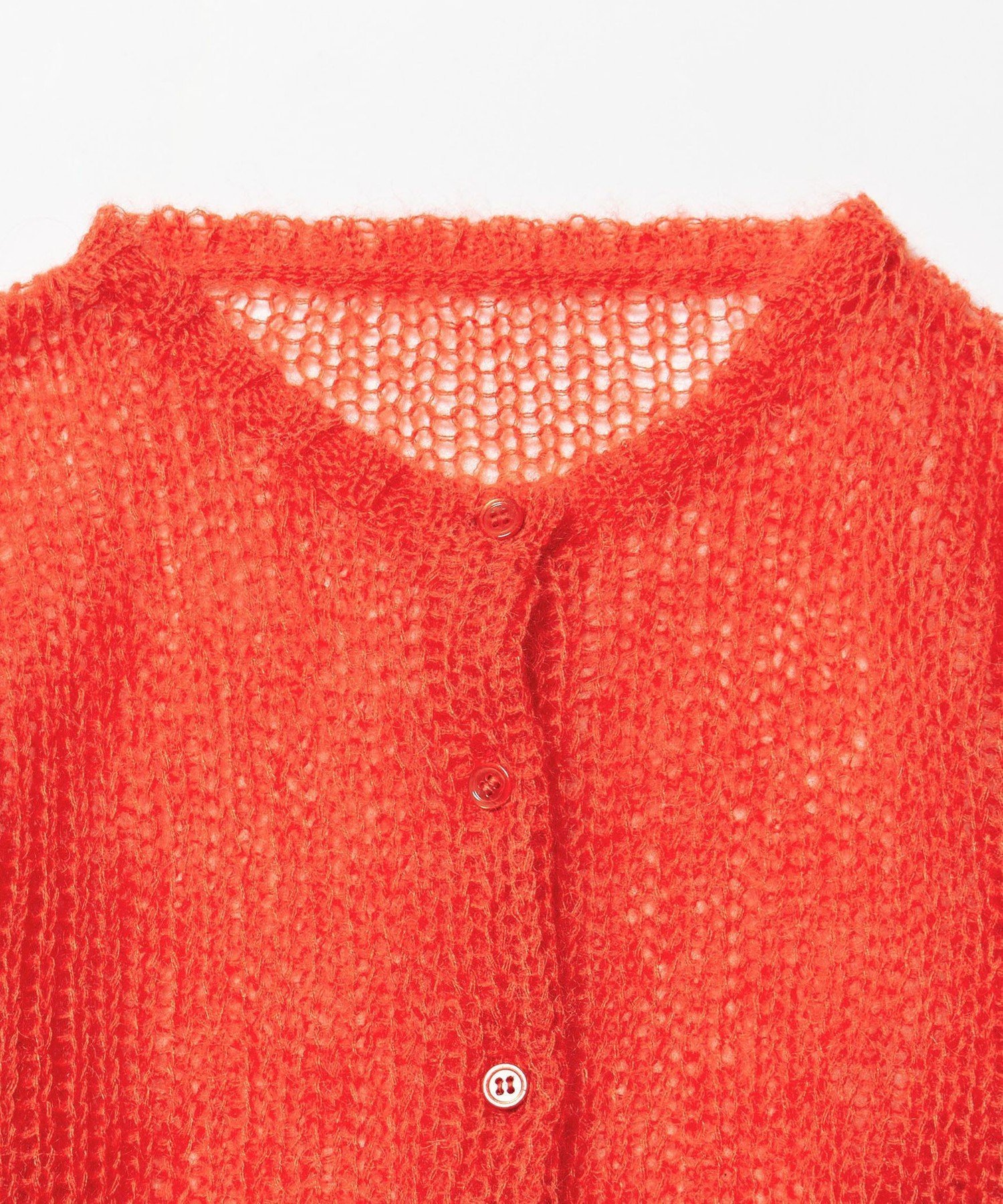 美品【HOWIE】ポロニットカーディガン レッド モヘヤ混 フリー 美品【HOWIE】ポロニットカーディガン レッド モヘヤ混 フリー ポロ