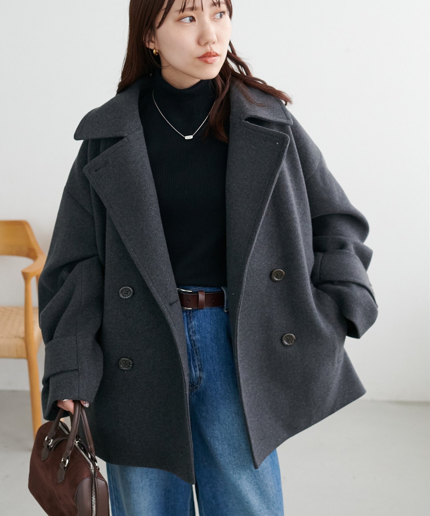 Discoat｜【軽量&暖かい/着こなし自在】中空糸スタンドミドルコート