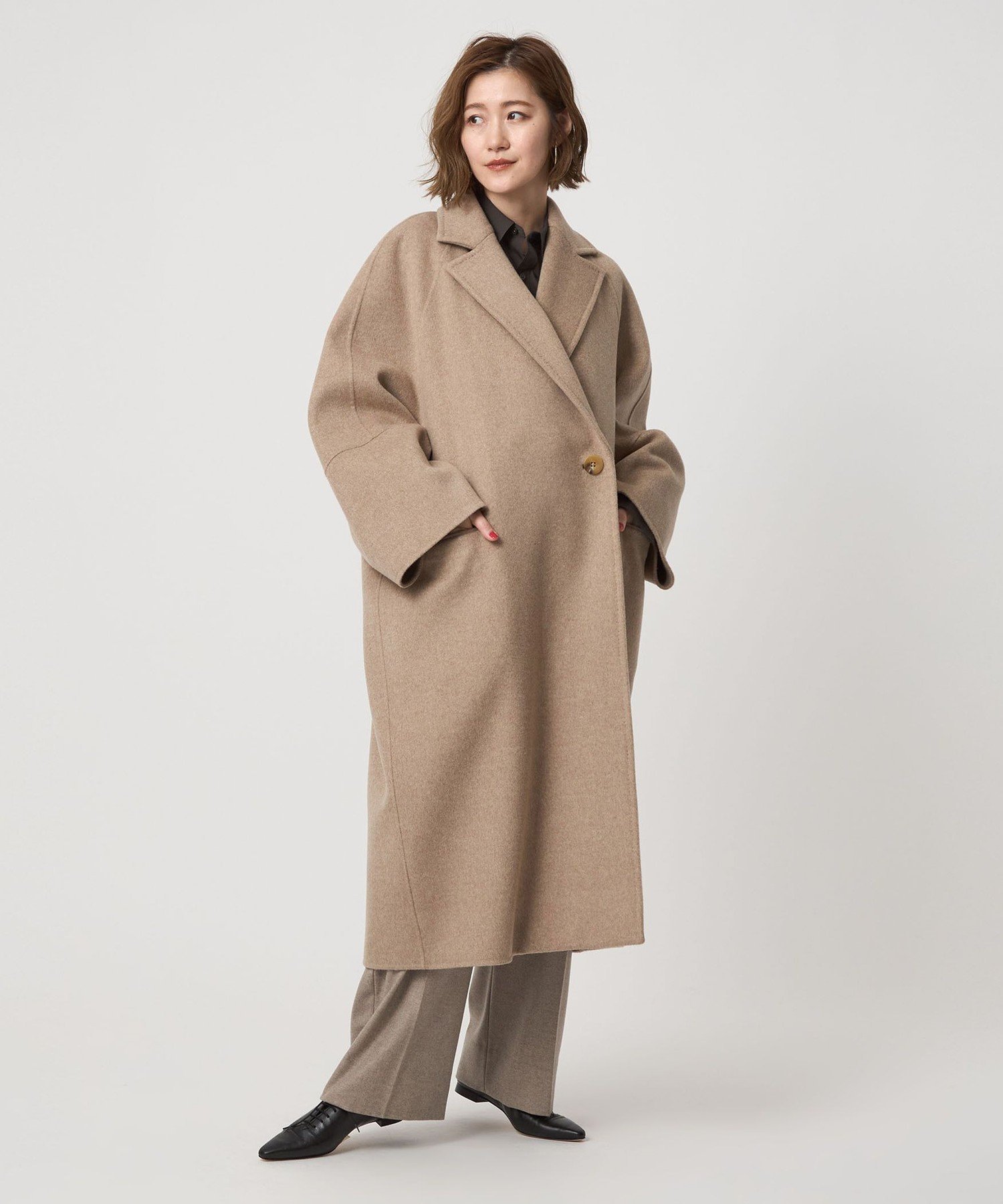 組曲　ダブルブレストリバー コート 組曲（KUMIKYOKU） コート アウター ダブルブレストリバー コート