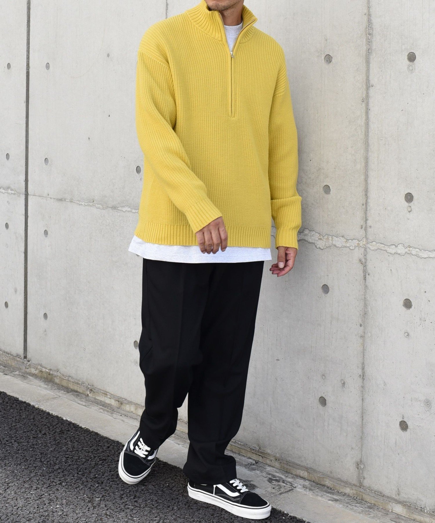 90s【美品】アニエスベーオム ハーフジップ ドライバーズニット ブラック 仏製 90s【美品】アニエスベーオム ハーフジップ ドライバーズニット